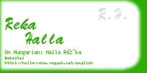 reka halla business card